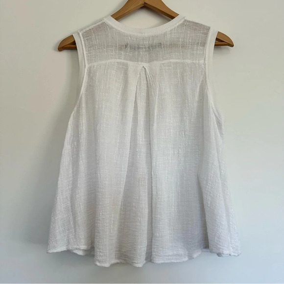 Enzo Costa 100% cotton Gauze Sleeveless Trapeze Tank Size: Small (1) - Picture 2 of 5